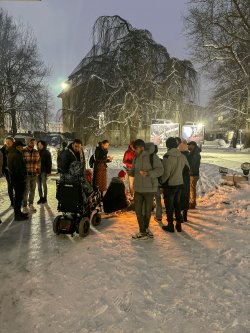 Zusammenkommen in winterlicher Kulisse bei der inlingua Rostock